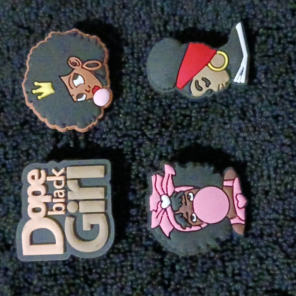 Croc charms jibitz dope black girl